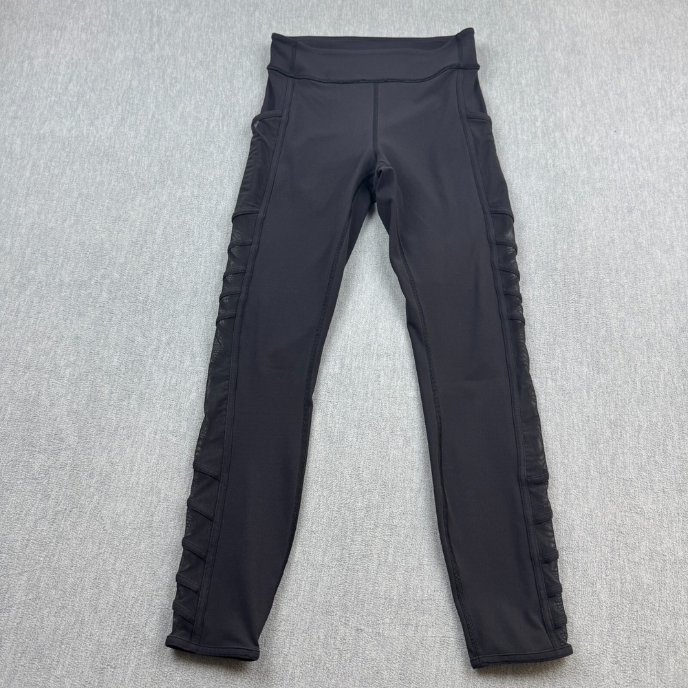 Lululemon Leggings Womens 4 Black Speed Tight IV Ruched Stretch Yoga Gym‎ Pants